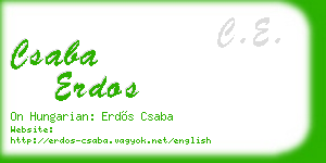 csaba erdos business card